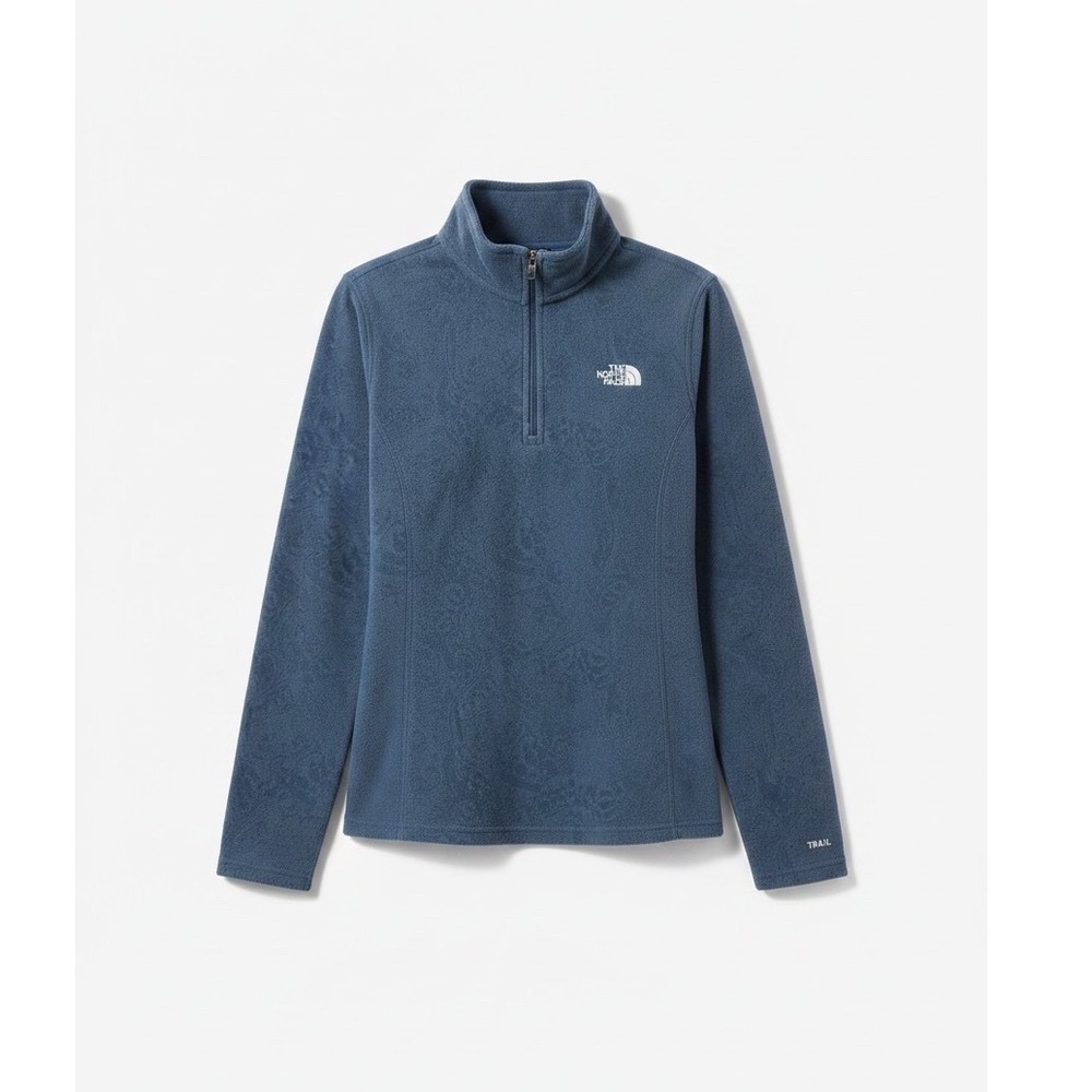 The North Face Blue Paisley TKA Fleece Pullover Women's Large Lightweight Cozy